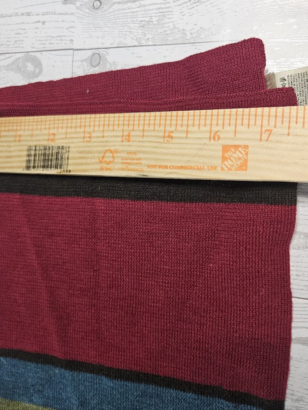 Eddie Bauer Women Scarf Multicolor Striped Knit 100% Merino Wool Winter